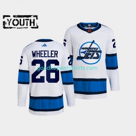 Winnipeg Jets Blake Wheeler 26 Adidas 2022 Reverse Retro Wit Authentic Shirt - Kinderen